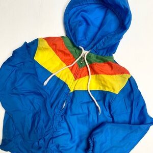 Colorful vintage Kids Hooded wind breaker